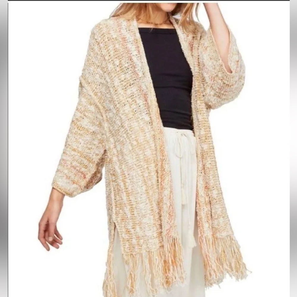 Free People Boho Tassle Knit Lucia Cardigan NWOT size XS.